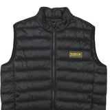 BARBOUR INTERNATIONAL Mens Black Gilet M Polyester Blend Plain Lightweight Zip