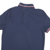TOMMY HILFIGER Mens Navy Blue Short Sleeve Polo Shirt M Classic Cotton Blend