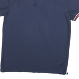 TOMMY HILFIGER Mens Navy Blue Short Sleeve Polo Shirt M Classic Cotton Blend