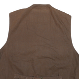 MILESTONE Mens Brown Leather Button Jacket M Leather Plain Stylish Smart Casual