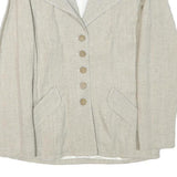 INFO Womens Beige Wool Blend Button Jacket XXS Woven Classic Tailored Button