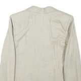 INFO Womens Beige Wool Blend Button Jacket XXS Woven Classic Tailored Button