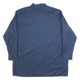 DICKIES Mens Blue & Navy Plain Workwear Shirt 2XL Cotton Blend Relaxed Fit Long