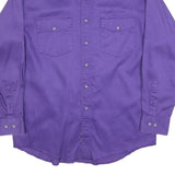 WRANGLER Mens Purple Plain Cotton Blend Shirt XL Button Casual Long Sleeve
