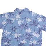SIDEOUT Mens Blue & White Palm Tree Print Cotton Shirt L Casual Summer Beachwear