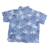 SIDEOUT Mens Blue & White Palm Tree Print Cotton Shirt L Casual Summer Beachwear