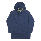NATURALINE Mens Blue Hooded Zip Jacket S Cotton Casual Outerwear