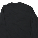 CHAMPION Mens Black Cotton Blend Crew Neck S Logo Sweatshirt Pullover