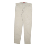 LEVI'S Mens Slim Beige Cotton Blend Denim Jeans W32 L29 Classic Zip Closure
