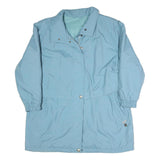 Womens Blue Jacket XL Polyester Blend Plain Long Sleeve Zip Casual Lightweight