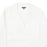 GAP Womens White Cotton Blend Shirt Long Sleeve Collared S Classic Casual