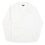 GAP Womens White Cotton Blend Shirt Long Sleeve Collared S Classic Casual