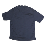 ISLAND REPUBLIC Mens Blue Cotton Shirt 2XL Embroidered Button Short Sleeve