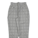 BOSCH Womens Cotton Blend Regular Grey Check Trousers W25 L27 Classic Fit Zip