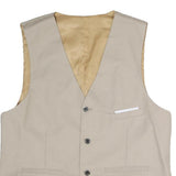 Mens Beige Smart Button Jacket M Polyester Blend Plain Waistcoat Formal
