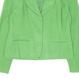 CAMAIEU LIFE Womens Green Button Jacket M Polyester Blend Plain Classic Fit