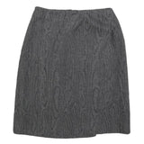 VERSACE Womens Grey Mini Polyester Skirt Embossed Pattern Size S Designer