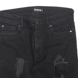 FIRETRAP Mens Black Casual Denim Distressed Shorts M W30 Cotton Blend