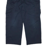 DICKIES Mens Cotton Blend Navy Relaxed Straight Cargo Trousers W38 L27 Workwear