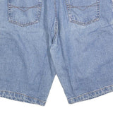 PREGO Mens Shorts Blue Denim Casual L W36 Relaxed Fit Cotton Blend