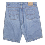 PREGO Mens Shorts Blue Denim Casual L W36 Relaxed Fit Cotton Blend
