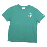 CHAMPION Womens Green Graphic T-Shirt L Short Sleeve Crew Neck Cotton Blend