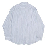 NAUTICA Mens Blue Striped Cotton Shirt XL Button Down Casual Classic