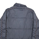 KAPPA Mens Navy Blue Jacket L Zip Puffer Lightweight Logo Tape Sport Casual