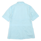 WHITE SISTER Womens Light Blue Basic Shirt Short Sleeve Point Collar M Summer