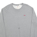LEVI'S Mens Grey Crew Neck Cotton Blend Pullover XL Long Sleeve Sweatshirt