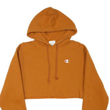 CHAMPION Womens Brown Crop Hoodie XS Casual Drawstring Sweatshirt