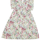 R J STEVENS Womens Cream Floral Fit & Flare Woven Midi Dress UK 12 Button V-Neck