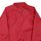 Mens Red Polyester Blend Button Jacket M Plain Lightweight Casual