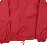 Mens Red Polyester Blend Button Jacket M Plain Lightweight Casual