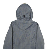 COLUMBIA Womens Grey Pinstripe Outdoor Jacket S Polyester Blend Zip Hooded
