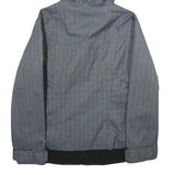 COLUMBIA Womens Grey Pinstripe Outdoor Jacket S Polyester Blend Zip Hooded