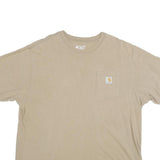 CARHARTT Mens Beige Pocket T-Shirt XL Short Sleeve Crew Neck Classic Cotton