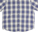 CARHARTT Mens Blue Beige & White Plaid Shirt 2XL Cotton Short Sleeve Casual