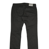 PHARD Womens Black Regular Fit Straight Cotton Blend Trousers W34 L36 Casual