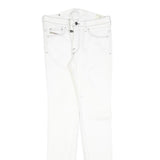 DIESEL Womens White Slim Skinny Denim Jeans Cotton Blend W27 L34 Zip Pocket