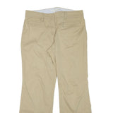 TOMMY HILFIGER Womens Cotton Blend Beige Relaxed Straight Trousers W35 L31