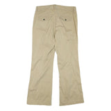 TOMMY HILFIGER Womens Cotton Blend Beige Relaxed Straight Trousers W35 L31