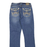 WESTERN BLUE Womens Regular Fit Bootcut Denim Medium Wash W26 L28 Embroidered