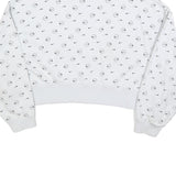 NIKE Womens White Crew Neck M Cotton Blend Sweatshirt Logo Print