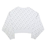 NIKE Womens White Crew Neck M Cotton Blend Sweatshirt Logo Print