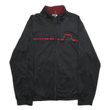 ADIDAS Mens Black & Burgundy Track Jacket M Polyester Zip Sportswear