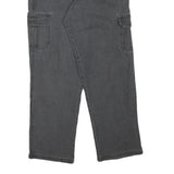 Mens Cotton Blend Relaxed Fit Cargo Trousers Black W30 L28 Casual Cargo Pockets