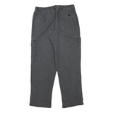 Mens Cotton Blend Relaxed Fit Cargo Trousers Black W30 L28 Casual Cargo Pockets