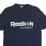 REEBOK Mens Blue Classic T-Shirt M Short Sleeve Crew Neck Printed Logo