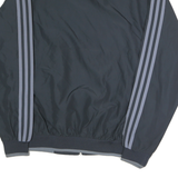 ADIDAS Womens Black & Blue Zip Jacket UK 10 Polyester Track Sports Casual